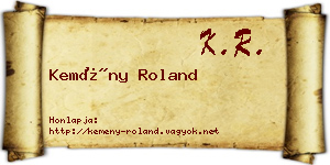 Kemény Roland névjegykártya